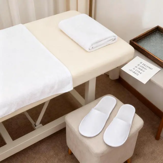 Alt view image 6 of 7 - 4 Pairs Disposable Slippers For Guests, Bulk White Slipper Pack For Hotel, Spa, Travel, Shoeless Home, Fits up to Adult