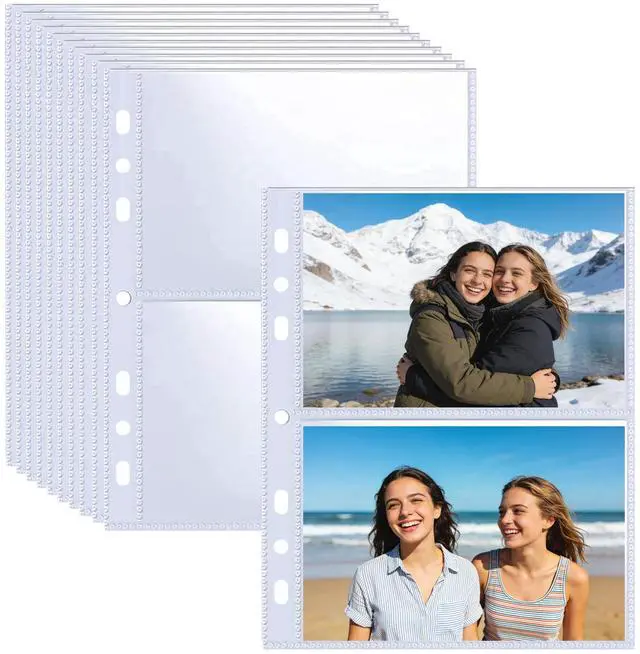 Main image of 30 Pack 3.5x5 Card Sleeves Binder Sheets, 6/3 Ring A5 Binder Inserts, Ultra-Clear Double Sided 2 Pocket, Top Loading, for Trading Card, Photocard and Index Card