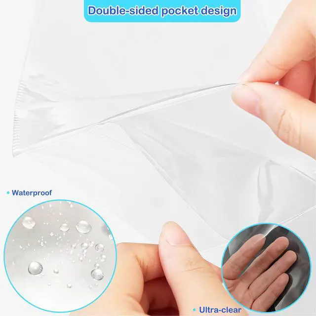 Alt view image 6 of 7 - 30 Pack 3.5x5 Card Sleeves Binder Sheets, 6/3 Ring A5 Binder Inserts, Ultra-Clear Double Sided 2 Pocket, Top Loading, for Trading Card, Photocard and Index Card