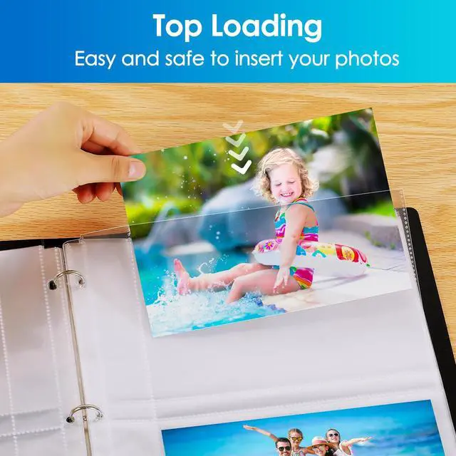 Alt view image 6 of 7 - 30 Pack 5x7 Photo Sleeves for 3 Ring Binder (120 Pictures),2 Pocket | Heavy-Duty Archival Page Protectors,Clear Photo Album Refill Pages,Plastic Recipe Cards Binder Sleeves with Pockets,Acid-Free