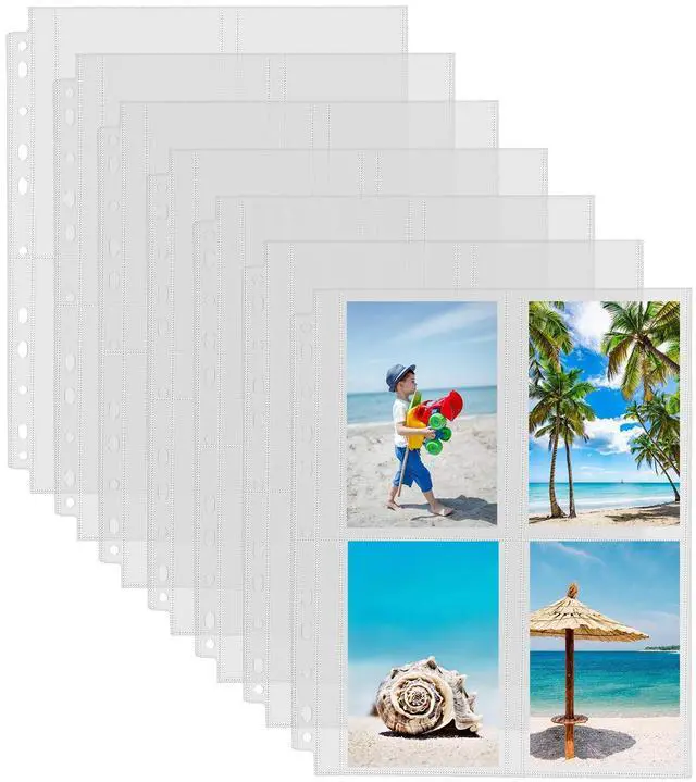 Main image of 30 Pack 3.5x5 Photo Sleeves for 3 Ring Binder, Hold 240 Pictures | Heavy Duty Plastic Binder Sleeves, Photo Album Refill Pages, Acid Free Archival Page Protector, Binder Inserts for Postcard