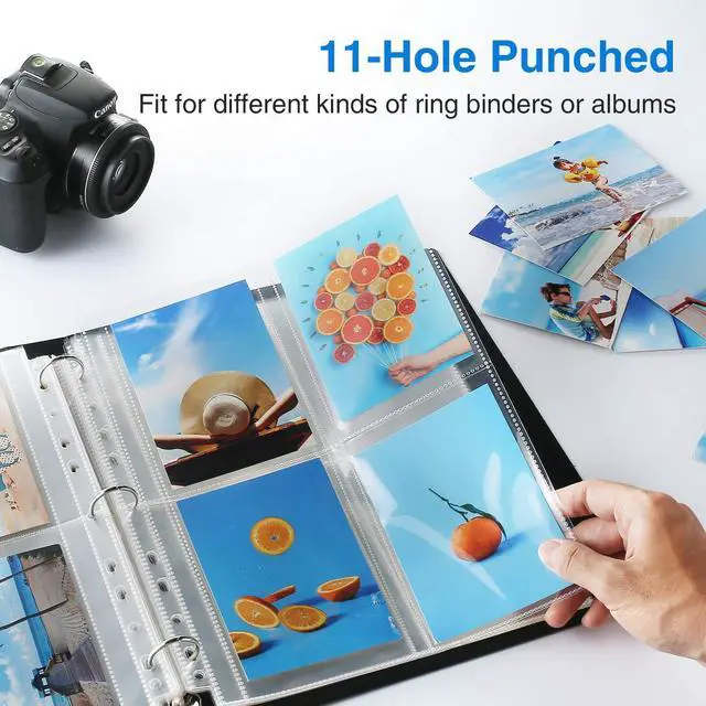 Alt view image 3 of 7 - 30 Pack 3.5x5 Photo Sleeves for 3 Ring Binder, Hold 240 Pictures | Heavy Duty Plastic Binder Sleeves, Photo Album Refill Pages, Acid Free Archival Page Protector, Binder Inserts for Postcard