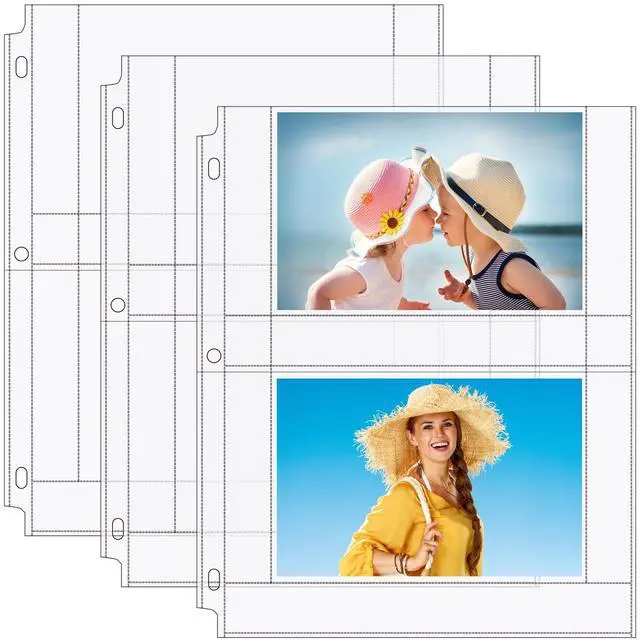Main image of 30 Pack 4x6 Photo Sleeves for 3 Ring Binder (120 Pictures),2 Pocket | Heavy-Duty Archival Page Protectors, Clear Photo Album Refill Pages, Plastic Postcard Sleeves, Recipe Card Binder Inserts