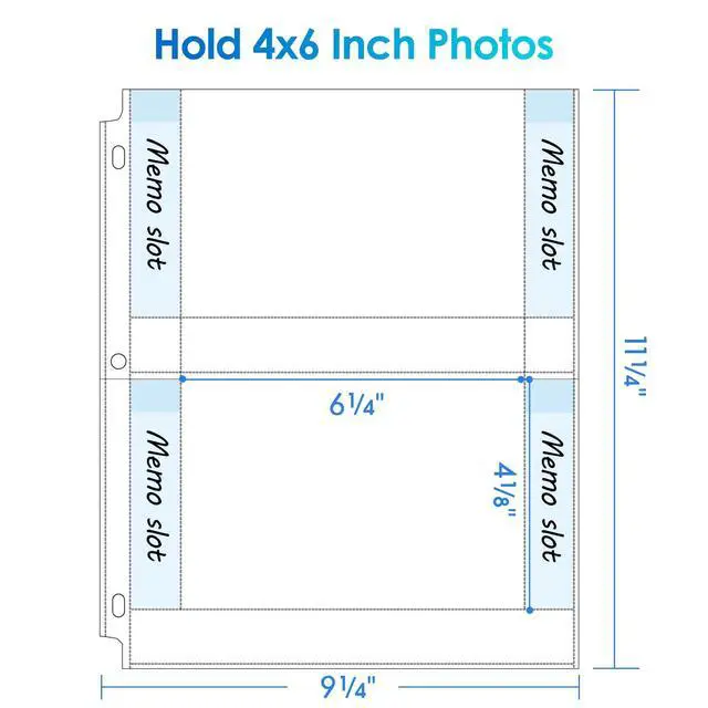 Alt view image 3 of 7 - 30 Pack 4x6 Photo Sleeves for 3 Ring Binder (120 Pictures),2 Pocket | Heavy-Duty Archival Page Protectors, Clear Photo Album Refill Pages, Plastic Postcard Sleeves, Recipe Card Binder Inserts