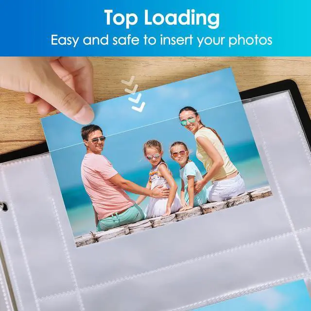Alt view image 6 of 7 - 30 Pack 4x6 Photo Sleeves for 3 Ring Binder (120 Pictures),2 Pocket | Heavy-Duty Archival Page Protectors, Clear Photo Album Refill Pages, Plastic Postcard Sleeves, Recipe Card Binder Inserts