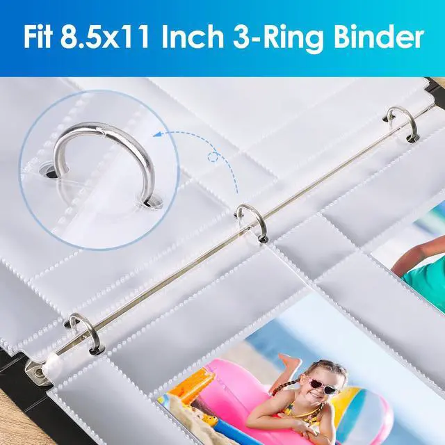 Alt view image 7 of 7 - 30 Pack 4x6 Photo Sleeves for 3 Ring Binder (120 Pictures),2 Pocket | Heavy-Duty Archival Page Protectors, Clear Photo Album Refill Pages, Plastic Postcard Sleeves, Recipe Card Binder Inserts