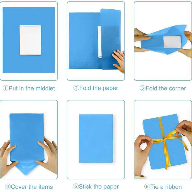 Alt view image 7 of 7 - 108Sheets Blue Gift Wrap Paper Graduation Tissue Paper Bulk Wrap Tissue for Easter Birthday Wedding Christmas Holiday Present Packaging and Blue Theme Party Decoration
