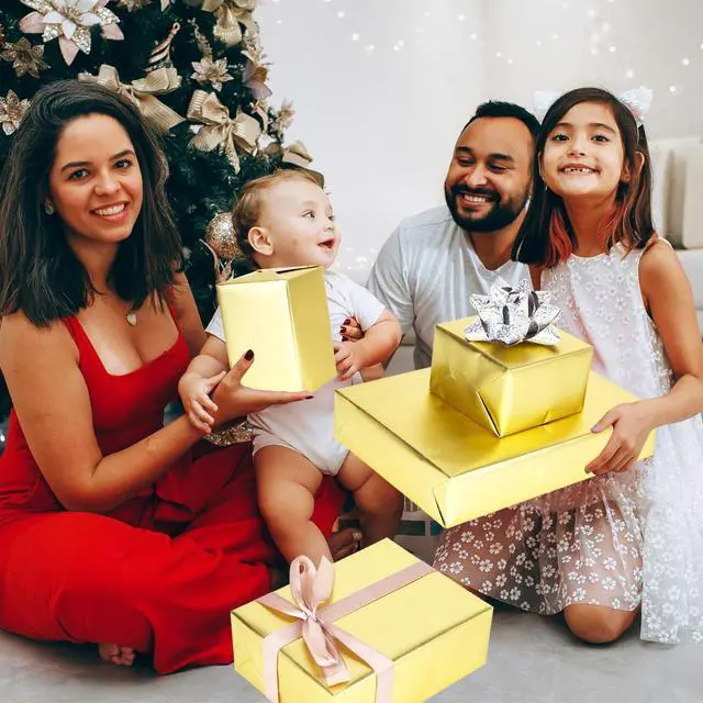 Alt view image 6 of 7 - Gold Wrapping Paper Roll,Metallic Gold Wrapping Paper,Matte Gold Solid Color Paper for Birthday,Wedding,Parties, Baby Shower,Christmas,DIY Bouquet-17 x 394 inch(33feet)