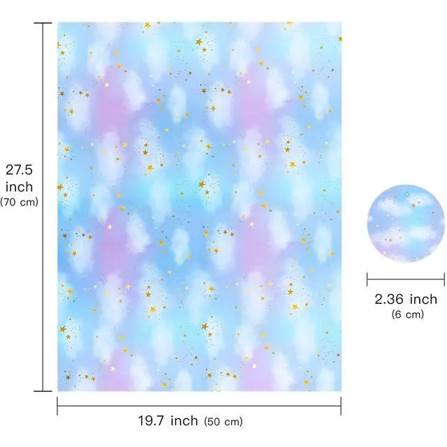 Alt view image 3 of 7 - Neutral Galaxy Birthday Wrapping Paper Sheet - 12 Sheets Folded Flat with 12 Gift Tags for Birthday, Baby Shower, Father's Day, Christmas - 19.7 Inch X 27.5 Inch Per Sheet
