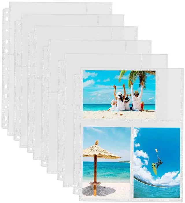 Main image of 30 Pack 4x6 Photo Sleeves for 3 Ring Binder, Hold 180 Pictures | Heavy Duty Plastic Binder Sleeves, Photo Album Refill Pages, Acid Free Archival Page Protector, Binder Inserts for Postcard