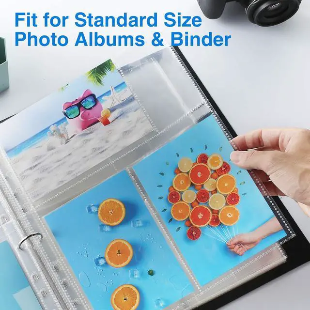 Alt view image 7 of 7 - 30 Pack 4x6 Photo Sleeves for 3 Ring Binder, Hold 180 Pictures | Heavy Duty Plastic Binder Sleeves, Photo Album Refill Pages, Acid Free Archival Page Protector, Binder Inserts for Postcard