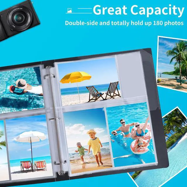 Alt view image 3 of 7 - 30 Pack 4x6 Photo Sleeves for 3 Ring Binder, Hold 180 Photos | Clear Plastic Binder Sleeves, Photo Album Refill Pages, Acid Free Archival Page Protector, Binder Inserts for Postcard