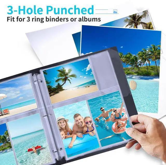 Alt view image 7 of 7 - 30 Pack 4x6 Photo Sleeves for 3 Ring Binder, Hold 180 Photos | Clear Plastic Binder Sleeves, Photo Album Refill Pages, Acid Free Archival Page Protector, Binder Inserts for Postcard