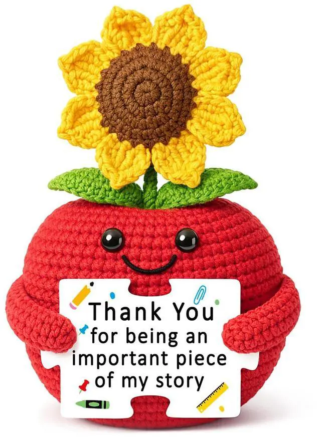 Main image of Teacher Appreciation Gifts for Women, Birthday Gifts for Teacher | Handmade Crochet Sunflower