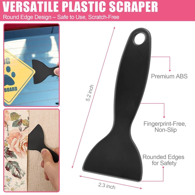Alt view image 4 of 7 - 4 Pack Razor Blade Scraper, Includes 50 PCS Metal & Plastic Blades | Premium Razor Scraper Tool for Glass, Window, Cooktop, Countertop Cleaning & Sticker, Decal, Paint Removal (Pink)