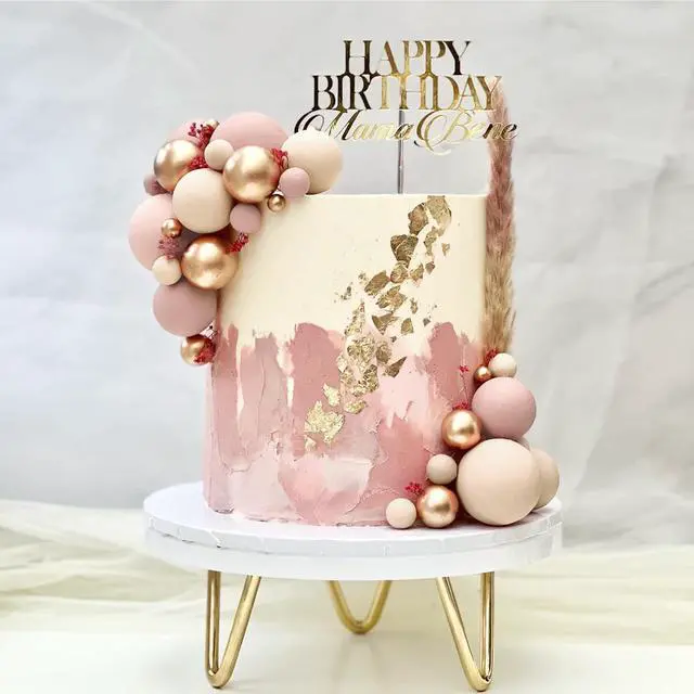 Alt view image 5 of 7 - 32 PCS Colorful Ball Shaped Cake Topper Pearl Balls Cupcake Cake Insert Topper for Birthday Party Wedding Decoration Supplies (Apricot Gold Light Brown)