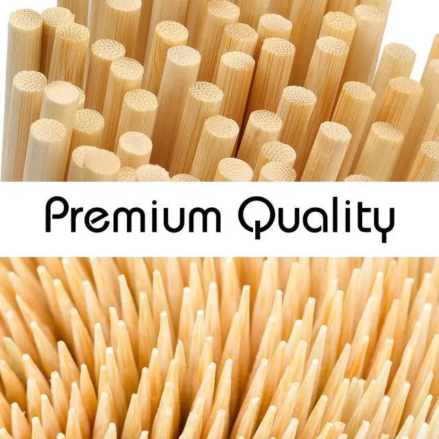 Alt view image 3 of 7 - 100PCS Natural Bamboo Skewers, 8Inch Wooden Skewers for Appetizers, Fruit, Kabobs, Grilling Kebabs, Corns, Cocktail Picks for Drinks, Sturdy & Durable
