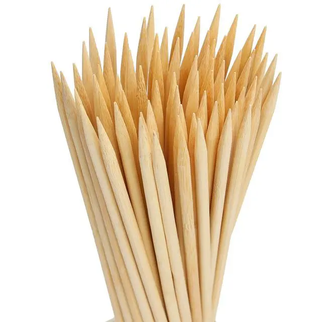 Alt view image 5 of 7 - 100PCS Natural Bamboo Skewers, 8Inch Wooden Skewers for Appetizers, Fruit, Kabobs, Grilling Kebabs, Corns, Cocktail Picks for Drinks, Sturdy & Durable