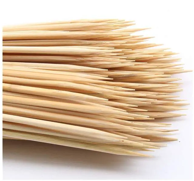 Main image of 200PCS 12 inch Bamboo Skewers for Wooden Sticks BBQAppetiserFruitCocktailKabobChocolate FountainGrillingKitchenCrafting and Party. =3mm, More Size Choices 6"/8"/10"/12"/36"