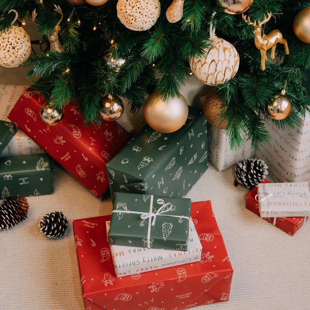Alt view image 4 of 7 - Beautiful Christmas Gift Wrapping Paper Rolls For Small & Medium Size Gifts | Set of 3 Quality Paper Rolls with Cute Designs, 17 in X 120 in Each - Add a Touch of Magic to Everything You Wrap