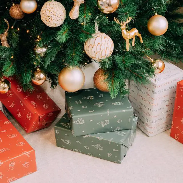 Alt view image 2 of 7 - Beautiful Christmas Gift Wrapping Paper Rolls For Small & Medium Size Gifts | Set of 3 Quality Paper Rolls with Cute Designs, 17 in X 120 in Each - Add a Touch of Magic to Everything You Wrap