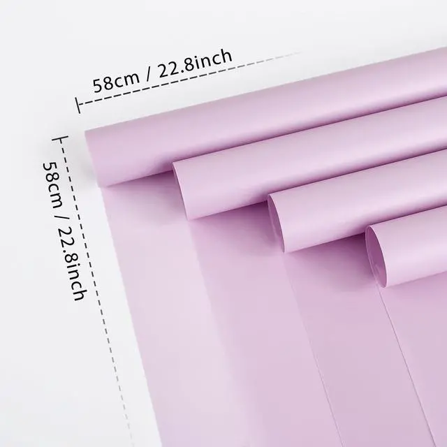 Alt view image 2 of 6 - 20 Sheet Flower Wrapping Paper (Misty Light Purple) | Floral Bouquet Wrapping Paper, Florist Supplies Packaging Paper for Wedding Birthday Gift DIY