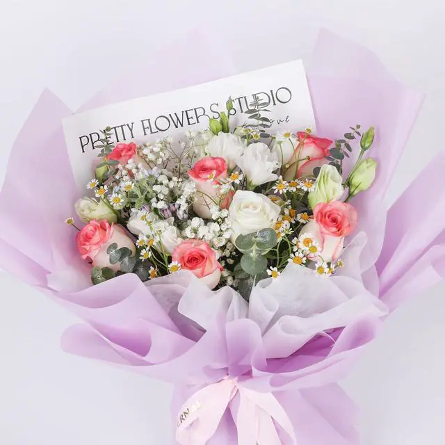 Alt view image 5 of 6 - 20 Sheet Flower Wrapping Paper (Misty Light Purple) | Floral Bouquet Wrapping Paper, Florist Supplies Packaging Paper for Wedding Birthday Gift DIY