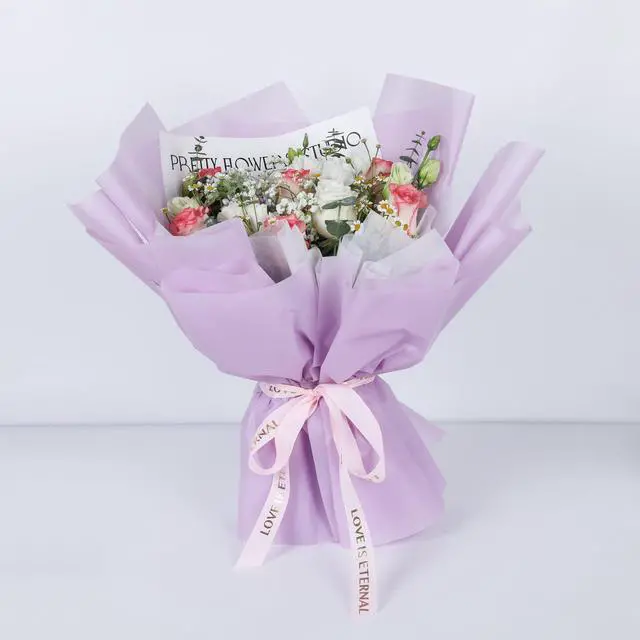 Alt view image 6 of 6 - 20 Sheet Flower Wrapping Paper (Misty Light Purple) | Floral Bouquet Wrapping Paper, Florist Supplies Packaging Paper for Wedding Birthday Gift DIY