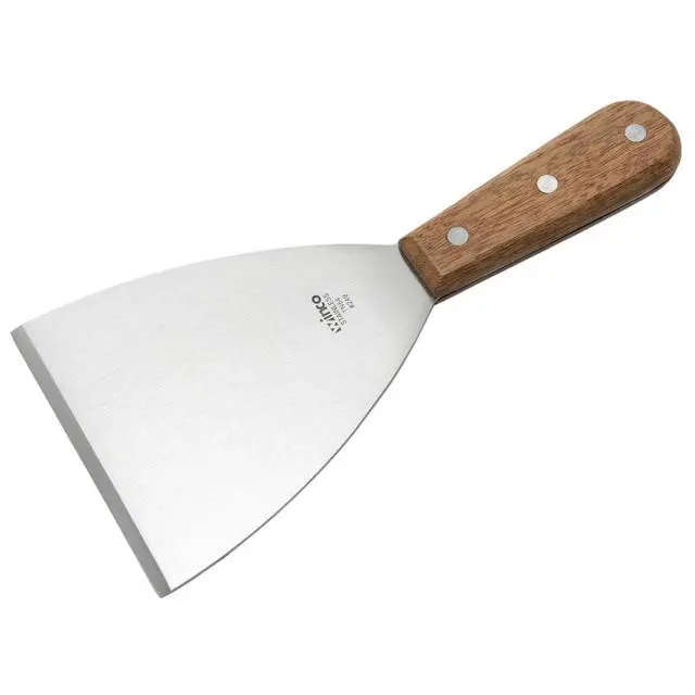 Alt view image 3 of 4 - Blade Scraper, 4.5-Inch by 4-Inch,Stainless Steel, Brown,Medium | Dishwasher safe, Durable blade and handle, For griddles, dough, bench work and food-prep surface scraping