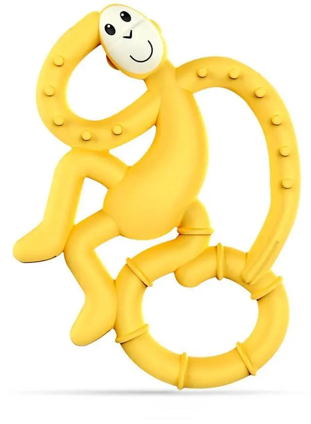 Main image of Mini Monkey Teether & Gel Applicator, Yellow | Easy-to-Grip BPA-Free Silicone, Soothes Teething Gums, Supports Early Brushing, Suitable from 3 Months+