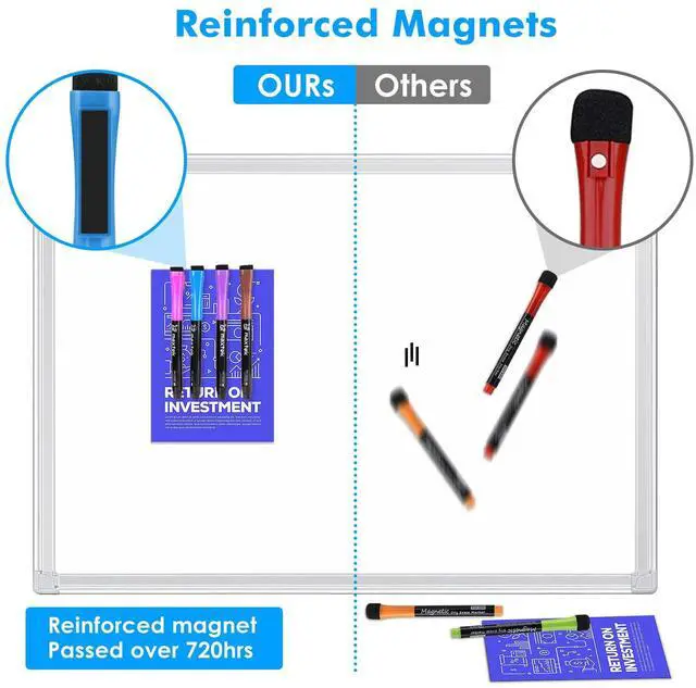 Alt view image 4 of 7 - Magnetic Dry Erase Markers with Eraser, Ultra Fine Tip, 12 Colors