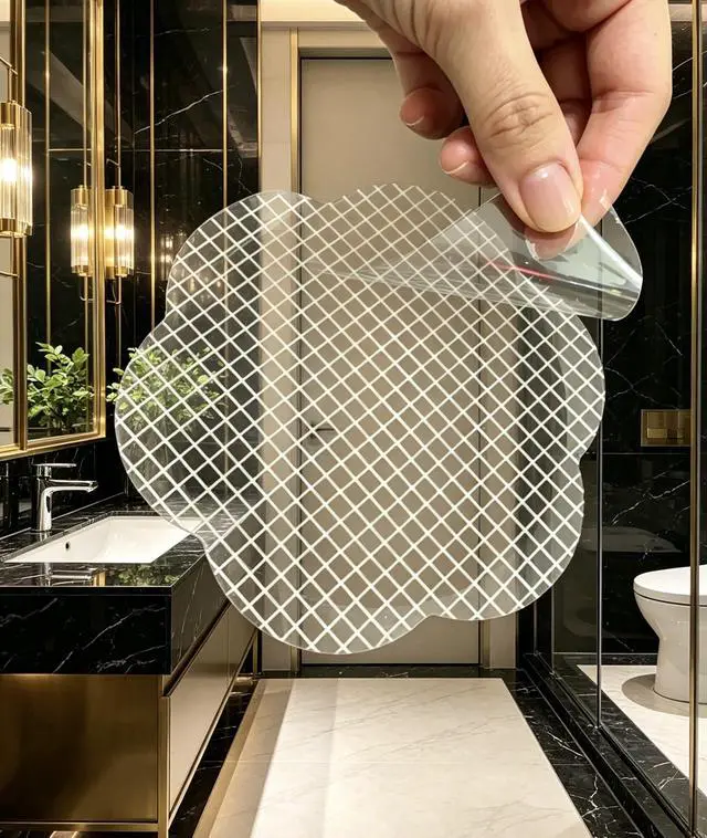 Alt view image 4 of 6 - Disposable Shower Drain Hair Catcher Mesh Stickers 20 Pack | FlowerShape Adhesive Drain Protector, Traps Human & Pet Hair, Prevents Clogs, Smooth Water Flow for Shower, Bathtub & Sink