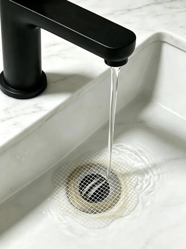 Alt view image 5 of 6 - Disposable Shower Drain Hair Catcher Mesh Stickers 20 Pack | FlowerShape Adhesive Drain Protector, Traps Human & Pet Hair, Prevents Clogs, Smooth Water Flow for Shower, Bathtub & Sink