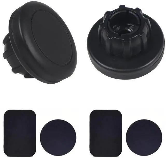 Main image of 2 Pack Magnetic Phone Holder Mount Magnet and Metal Plate with 17mm Ball Joint Socket Replacement Base for Car Smartphone Stand Air Vent Windshield Dashboard Cradle-Less Stick-On Case