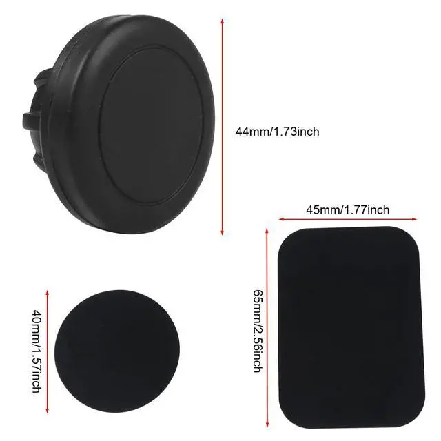 Alt view image 3 of 7 - 2 Pack Magnetic Phone Holder Mount Magnet and Metal Plate with 17mm Ball Joint Socket Replacement Base for Car Smartphone Stand Air Vent Windshield Dashboard Cradle-Less Stick-On Case