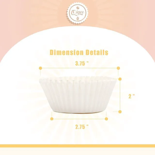 Alt view image 2 of 6 - White Cupcake Liners, 300 Count, Jumbo Size