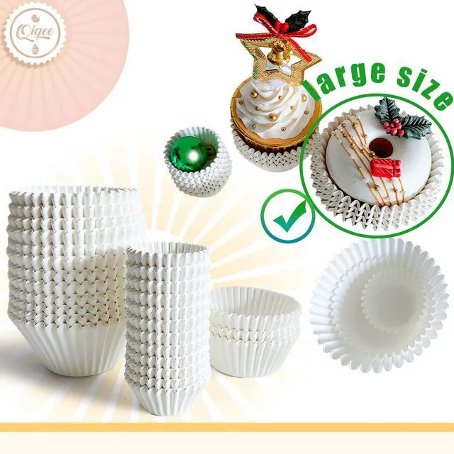 Alt view image 4 of 6 - White Cupcake Liners, 300 Count, Jumbo Size
