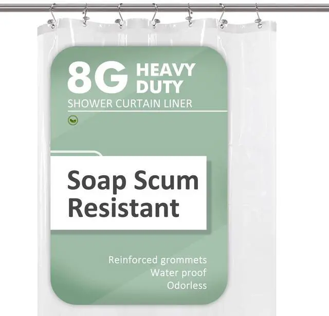 Main image of Small Shower Curtain or Liner for Shower Stall, Clear, 36x72 | 8G Heavy Duty PEVA, 3 Magnets, Single Waterproof Half Liner with 7 Rustproof Grommets, 36 x 72 inch for Narrow Stall Size