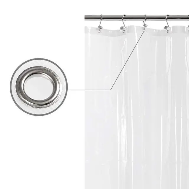 Alt view image 5 of 7 - Small Shower Curtain or Liner for Shower Stall, Clear, 36x72 | 8G Heavy Duty PEVA, 3 Magnets, Single Waterproof Half Liner with 7 Rustproof Grommets, 36 x 72 inch for Narrow Stall Size