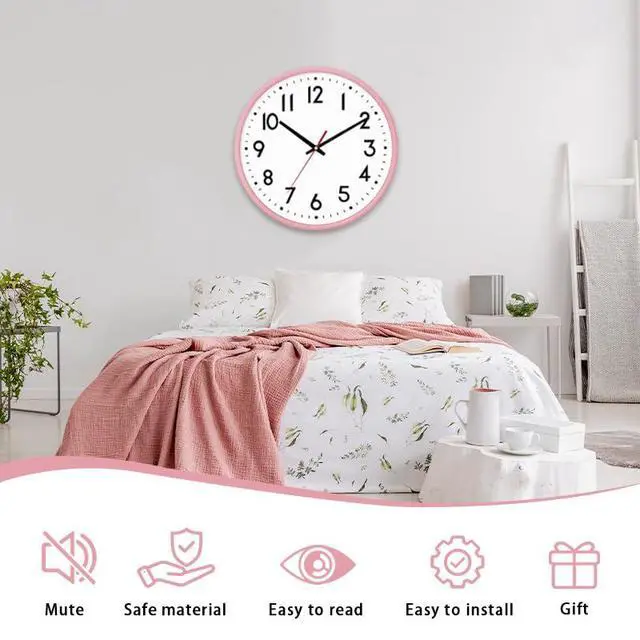 Alt view image 2 of 7 - Wall Clock Silent Wall Clocks Battery Operated 8 Inch Modern Non Ticking Analog Clock Decorative for Kitchen Room Bedroom Living Classroom Office