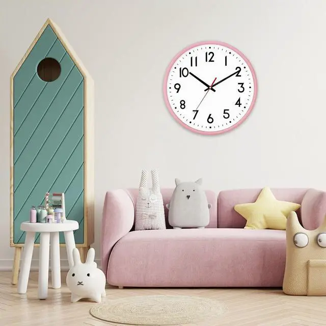 Alt view image 6 of 7 - Wall Clock Silent Wall Clocks Battery Operated 8 Inch Modern Non Ticking Analog Clock Decorative for Kitchen Room Bedroom Living Classroom Office