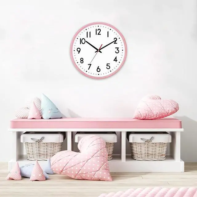 Alt view image 7 of 7 - Wall Clock Silent Wall Clocks Battery Operated 8 Inch Modern Non Ticking Analog Clock Decorative for Kitchen Room Bedroom Living Classroom Office