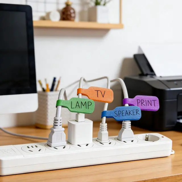 Alt view image 6 of 7 - 35 Pcs Cable Labels, Multi-Color Write On Cord/Wire Labels, Cable Tags and Wire Tags for Cable Management and Identification (Assorted Colors, Oval)