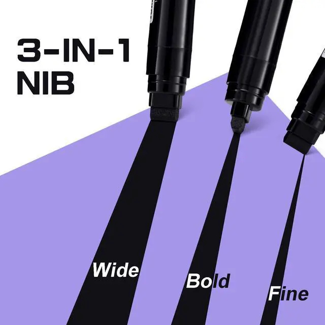 Alt view image 2 of 6 - Paint Markers Pens, 2 Pack of Black and White, Premium Permanent Acrylic Paint Pens Markers for Tagging, Signs, Stone, Wood, Ceramic, Non-Toxic,15mm Jumbo Tip