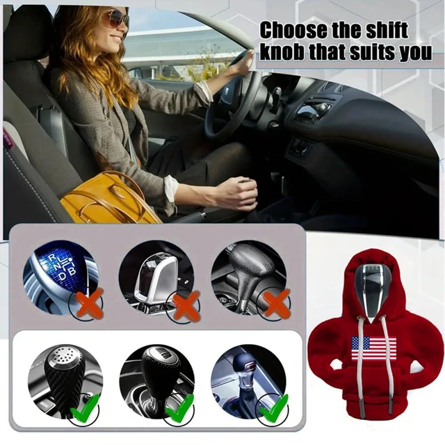 Alt view image 6 of 7 - Car Gear Shift Hoodie, Gear Shift Cover, Universal Car Shift Knob Hoodie | Gear Shift Cover Car Cup Coaster set, Mini Hoodie Automotive Interior Cute Gadgets Accessories