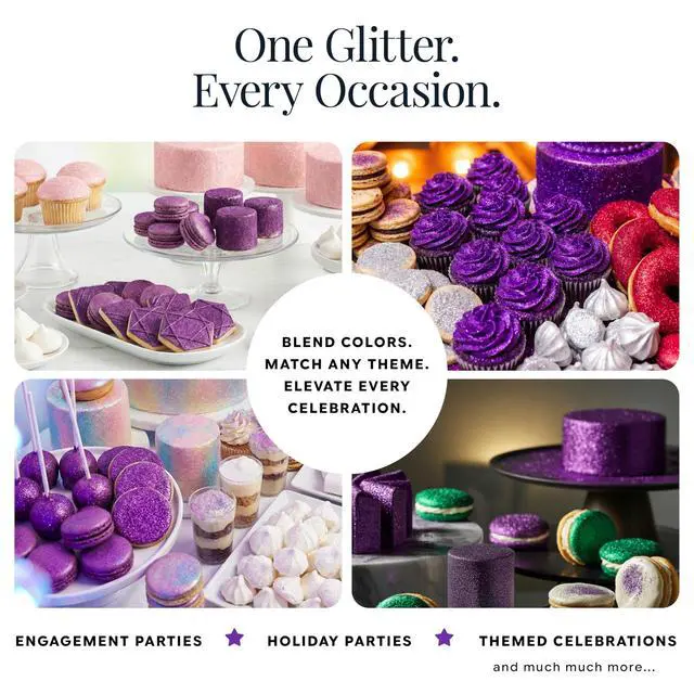 Alt view image 6 of 7 - Purple Edible Glitter 5g, Luster Dust | Purple Luster Dust for Drinks & Cakes, Luster Dust Edible Shimmer for Baking, Cocktails, Cupcake & Cake Decoration