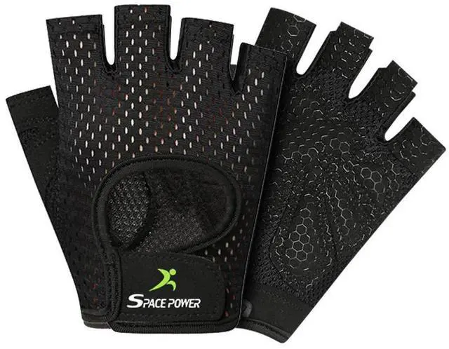 Main image of Workout Gloves for Women and Men, Weight Lifting Gloves for Gym Exercise | Breathable Fingerless Gym Gloves for Exercise, Fitness, Training, and Cycling, with Excellent Grip and Cushion Pads(L, Black)