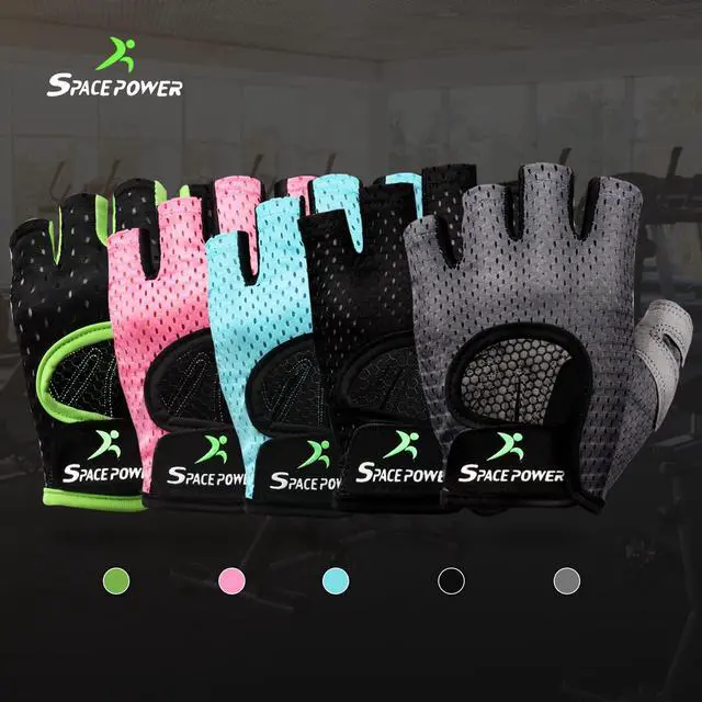 Alt view image 5 of 6 - Workout Gloves for Women and Men, Weight Lifting Gloves for Gym Exercise | Breathable Fingerless Gym Gloves for Exercise, Fitness, Training, and Cycling, with Excellent Grip and Cushion Pads(M, Black)