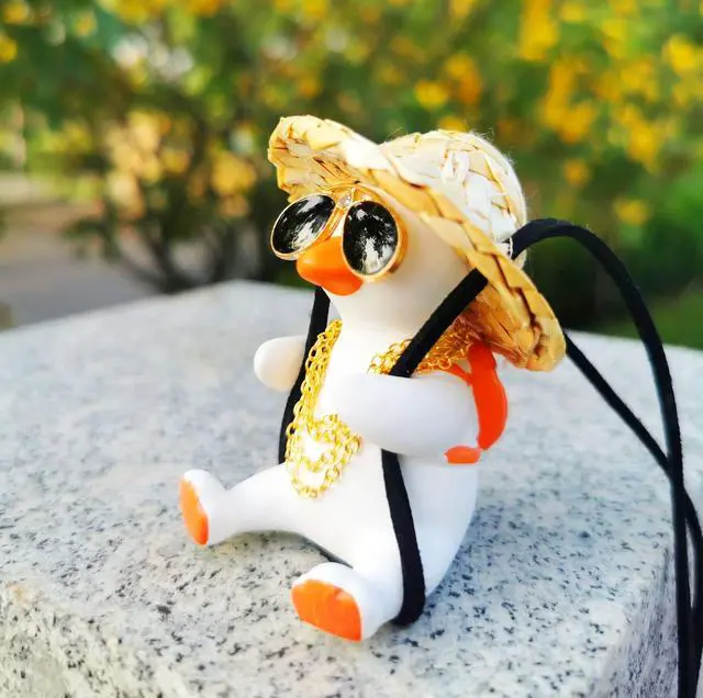 Alt view image 2 of 7 - Funny Swinging Duck Car Mirror Hanging Ornament - Cool Automotive Rearview Mirror Accessories for Men Women Teens, Cute Truck Car Gifts Pendant Charm Decor (Cool A)