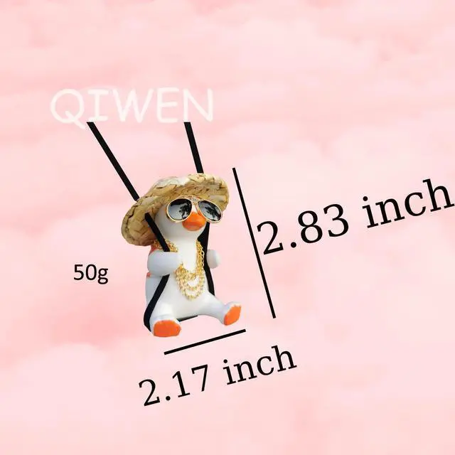 Alt view image 3 of 7 - Funny Swinging Duck Car Mirror Hanging Ornament - Cool Automotive Rearview Mirror Accessories for Men Women Teens, Cute Truck Car Gifts Pendant Charm Decor (Cool A)